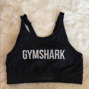 Gymshark Varsity Sports Bra – Black/White (Worn, Great Condition)
